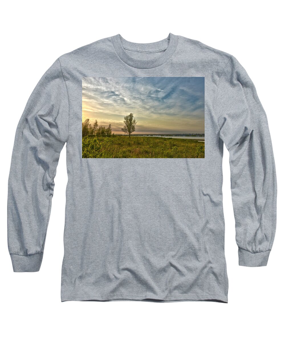 Tree Long Sleeve T-Shirt featuring the photograph Lonely Tree in Dintelse Gorzen by Frans Blok