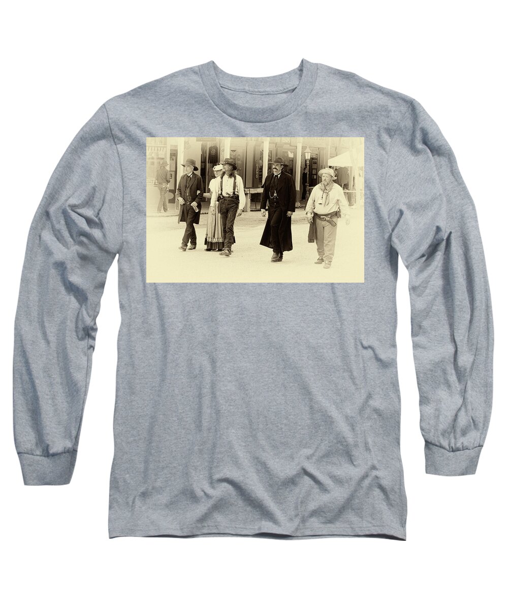 Tombstone Long Sleeve T-Shirt featuring the photograph Looking for Trouble by Chris Smith