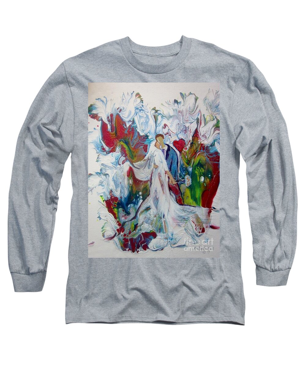 Wedding Art Long Sleeve T-Shirt featuring the painting Loving You With All My Heart by Deborah Nell