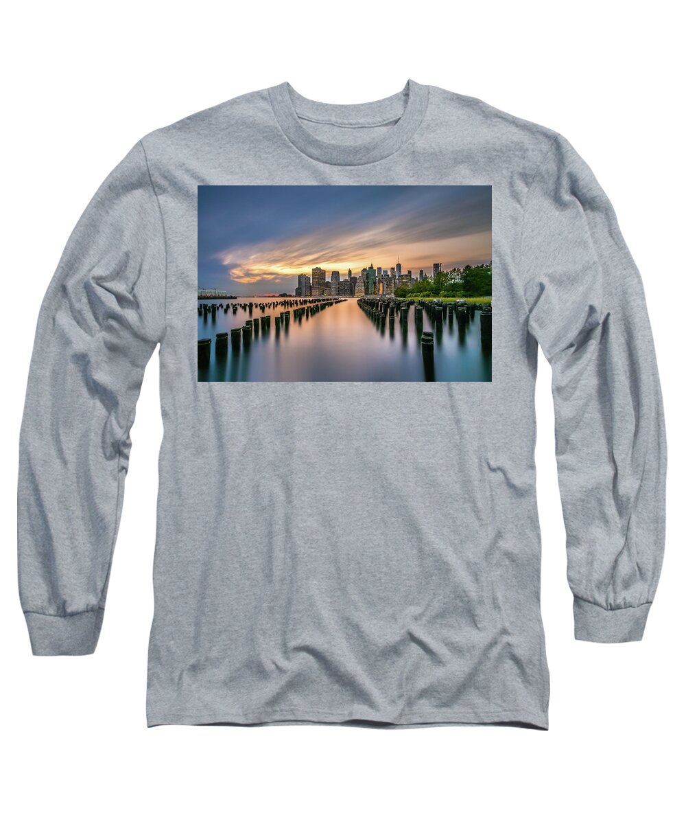 Lower Manhattan Long Sleeve T-Shirt featuring the photograph Lower Manhattan by John Randazzo