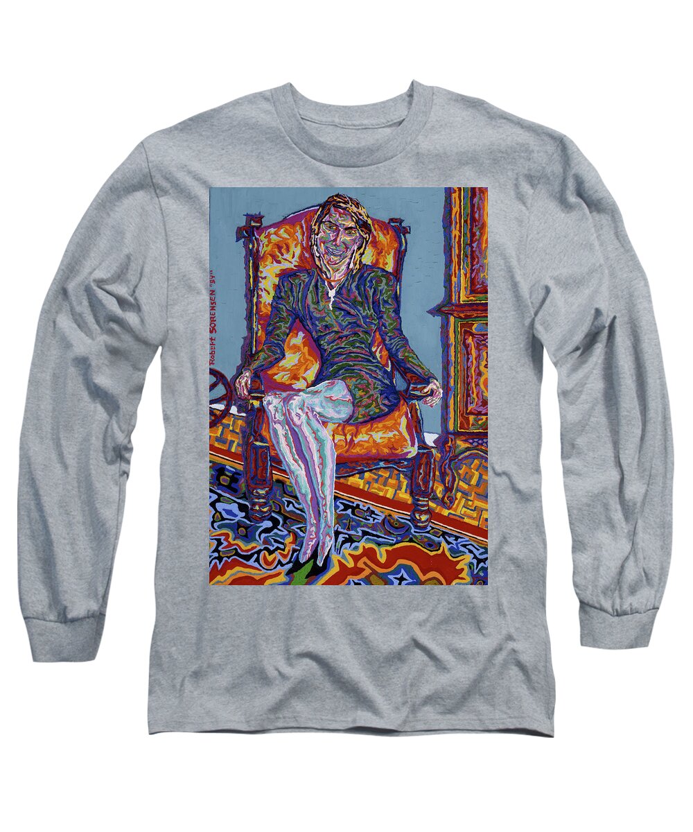 Portrait Long Sleeve T-Shirt featuring the painting Ma Fiancee by Robert SORENSEN