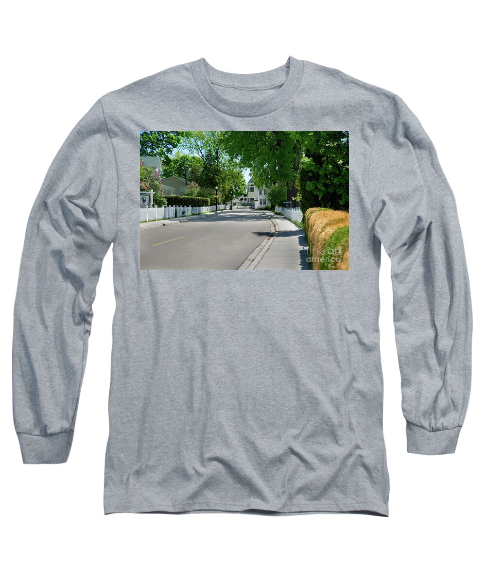 Michigan Long Sleeve T-Shirt featuring the photograph Mackinac Island Street by Ed Taylor