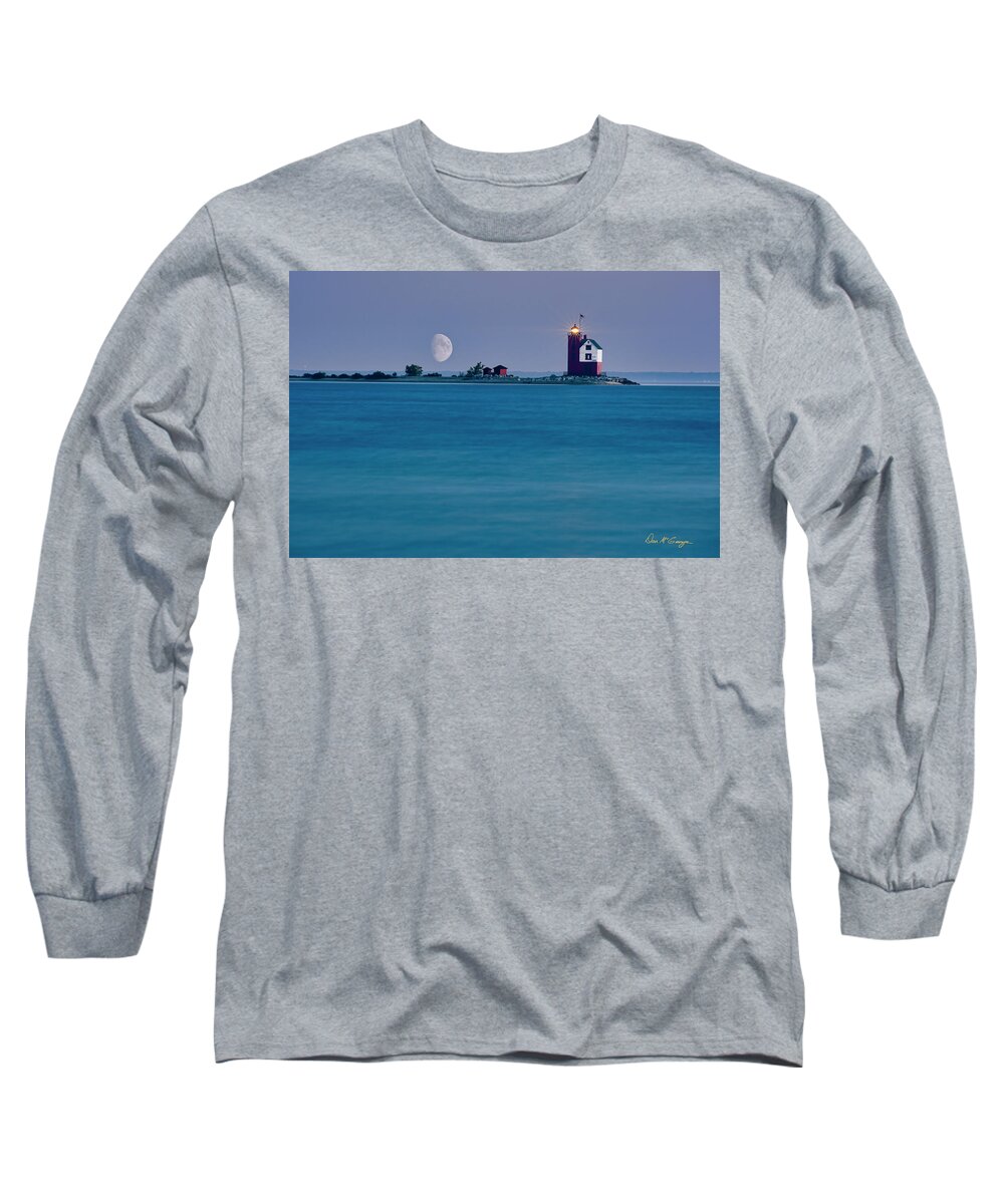 Mackinac Island Long Sleeve T-Shirt featuring the photograph Mackinac Moon by Dan McGeorge