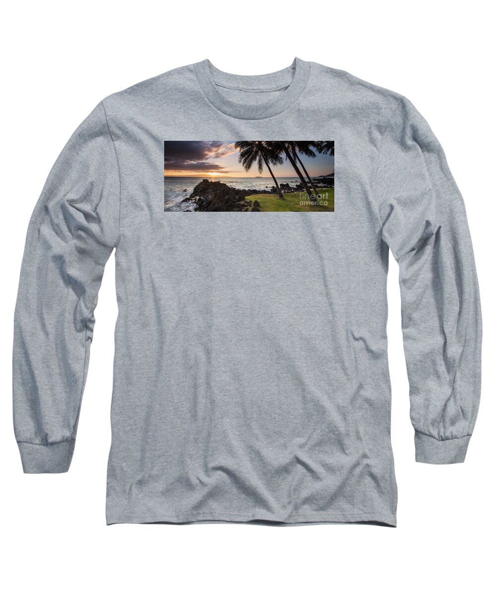 Makena Sunset Maui Hawaii Long Sleeve T-Shirt featuring the photograph Makena Sunset Maui Hawaii by Dustin K Ryan