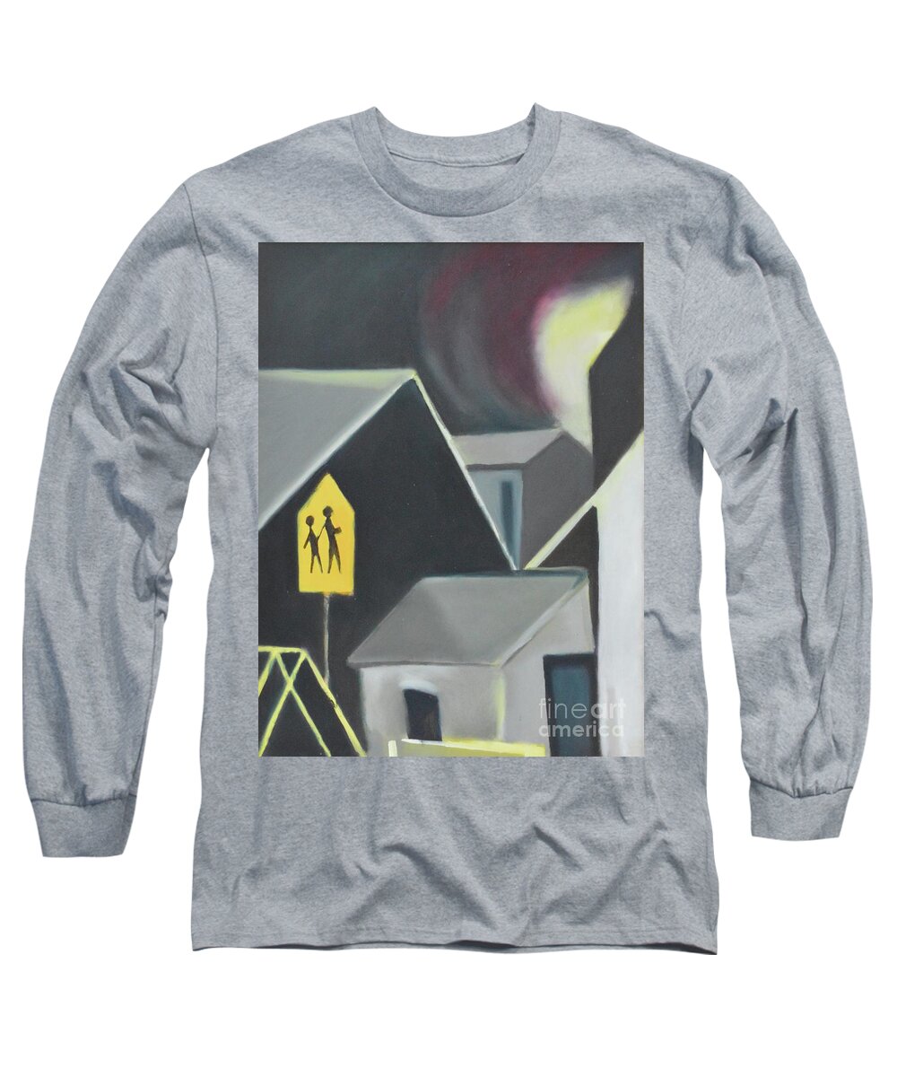 Bogota Nj Long Sleeve T-Shirt featuring the painting Maplewood Crossing by Ron Erickson
