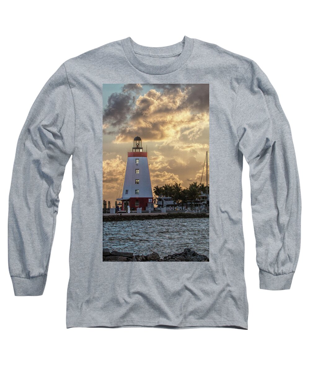 Marathon Long Sleeve T-Shirt featuring the photograph Marathon Light House by Dorothy Cunningham
