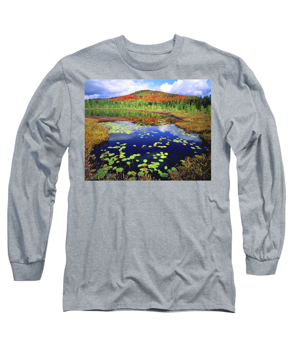 New York Long Sleeve T-Shirt featuring the photograph Marsh Pond by Frank Houck