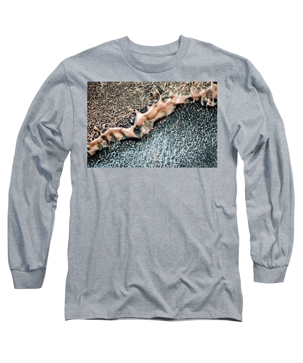 Acrylic Paint Long Sleeve T-Shirt featuring the photograph Metalic Divide by Bradley Dever