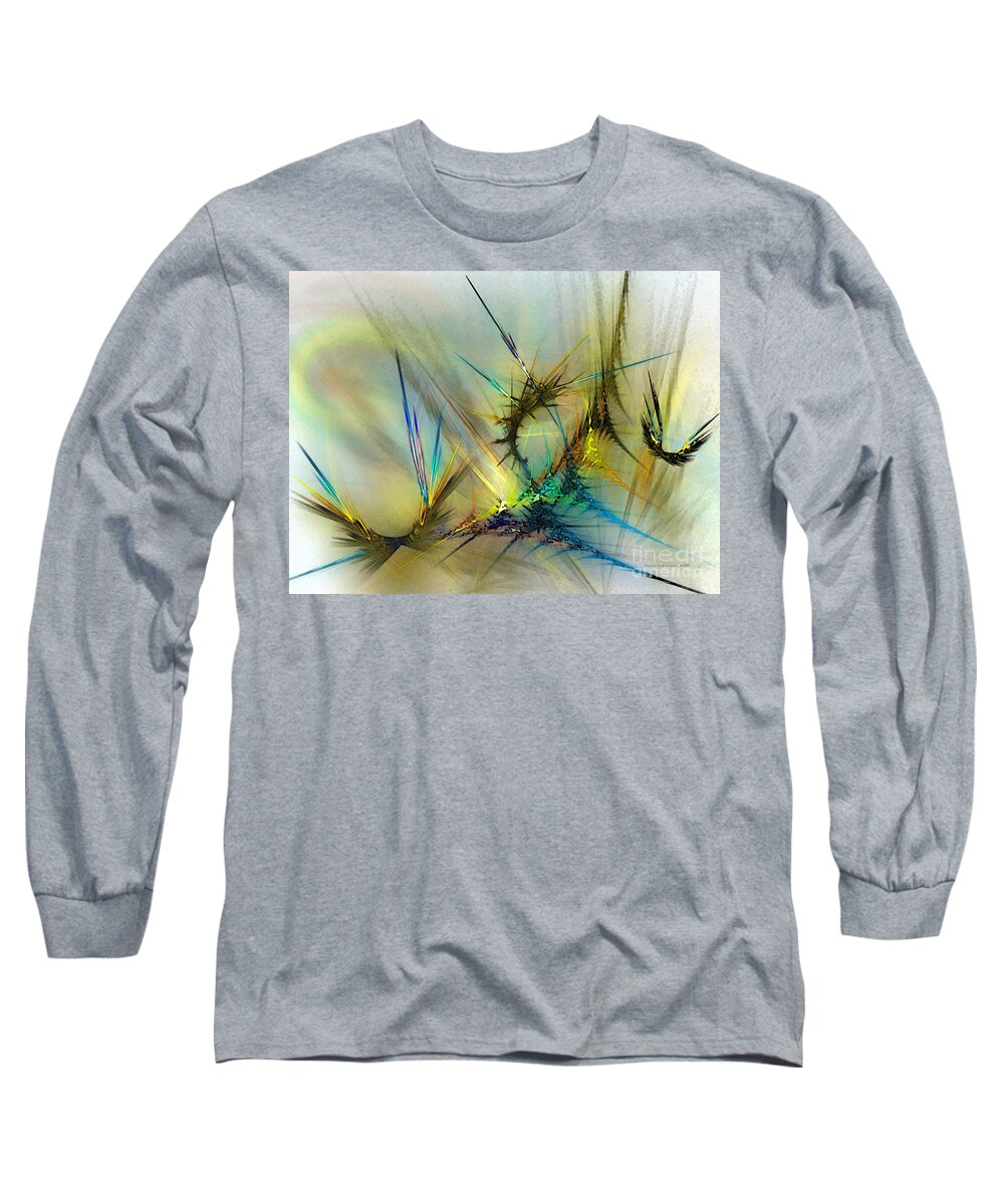 Abstract Long Sleeve T-Shirt featuring the digital art Metamorphosis by Karin Kuhlmann