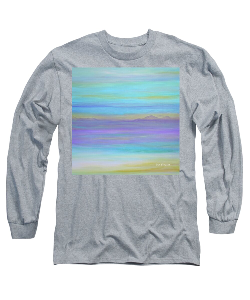 Abstract Long Sleeve T-Shirt featuring the painting Miles to Go by Dick Bourgault