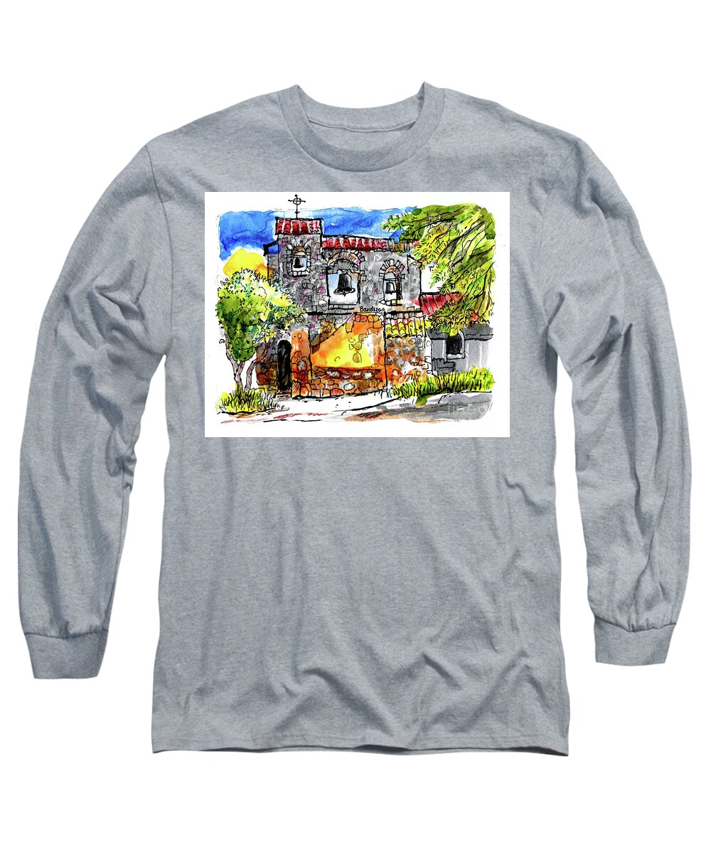 Mission Long Sleeve T-Shirt featuring the painting Mission San Miguel by Terry Banderas
