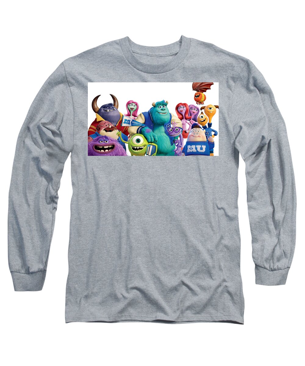 Monsters University Long Sleeve T-Shirt featuring the digital art Monsters University by Maye Loeser