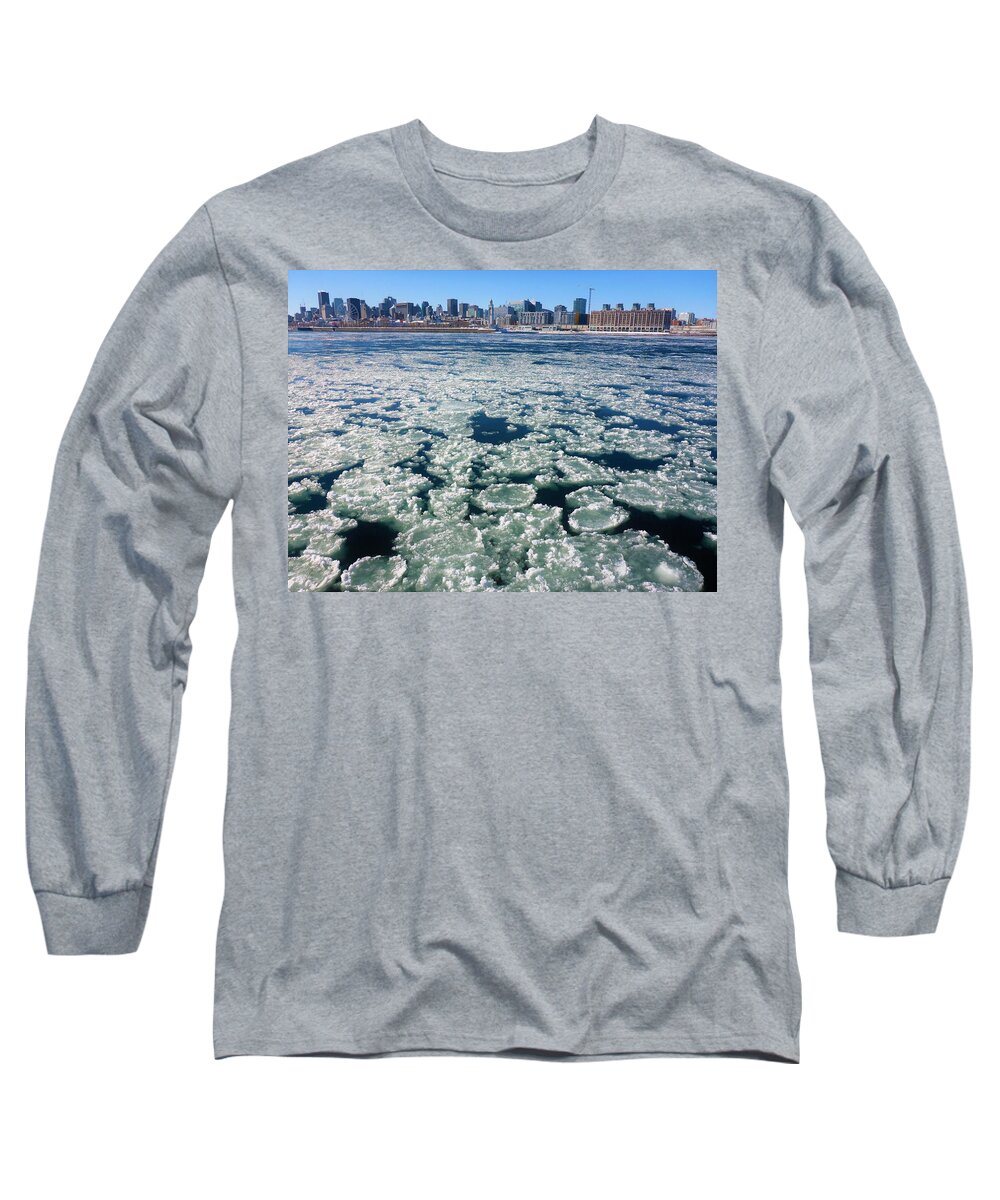 Montreal Long Sleeve T-Shirt featuring the photograph Montreal Skyline in Winter by Cristina Stefan