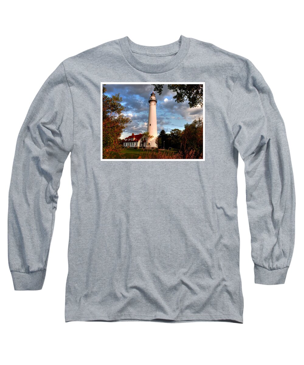 Wind Point Lighthouse Long Sleeve T-Shirt featuring the photograph Morning Light On The Light by Janice Adomeit