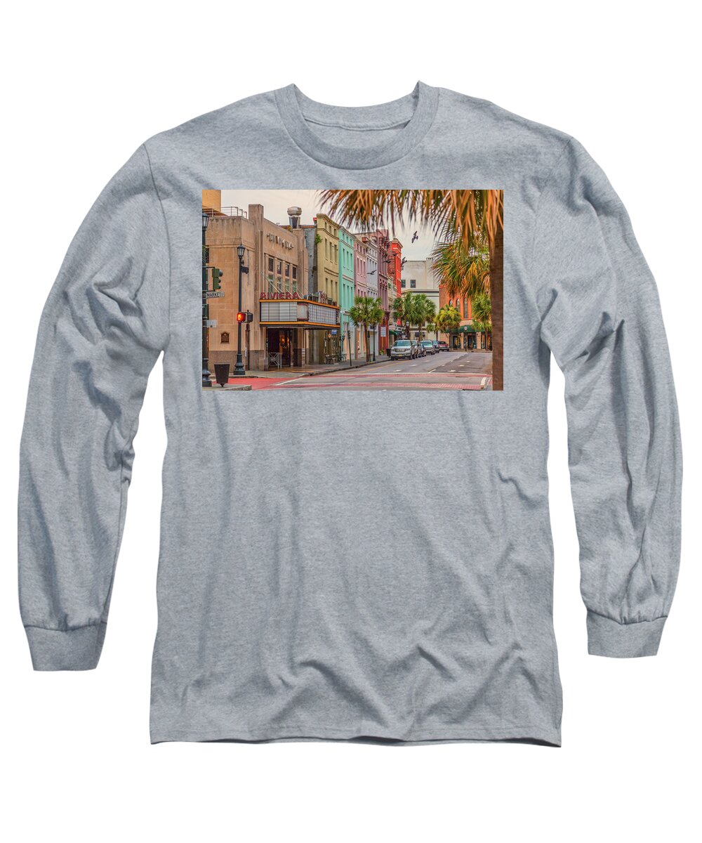 Charleston Long Sleeve T-Shirt featuring the photograph Morning on King - Charleston SC by Donnie Whitaker