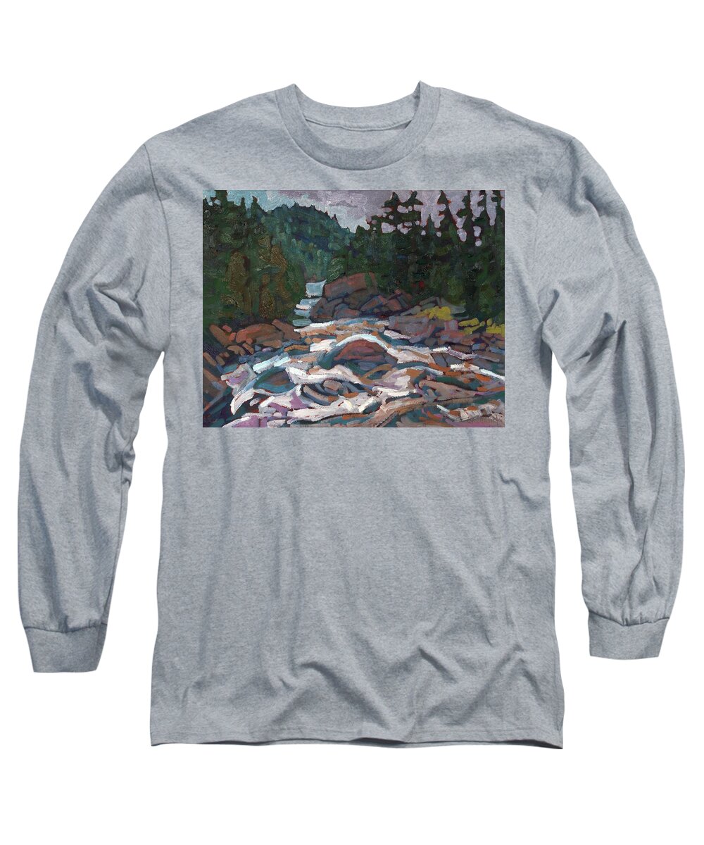 1959 Long Sleeve T-Shirt featuring the painting Morning on the Grande Chute by Phil Chadwick