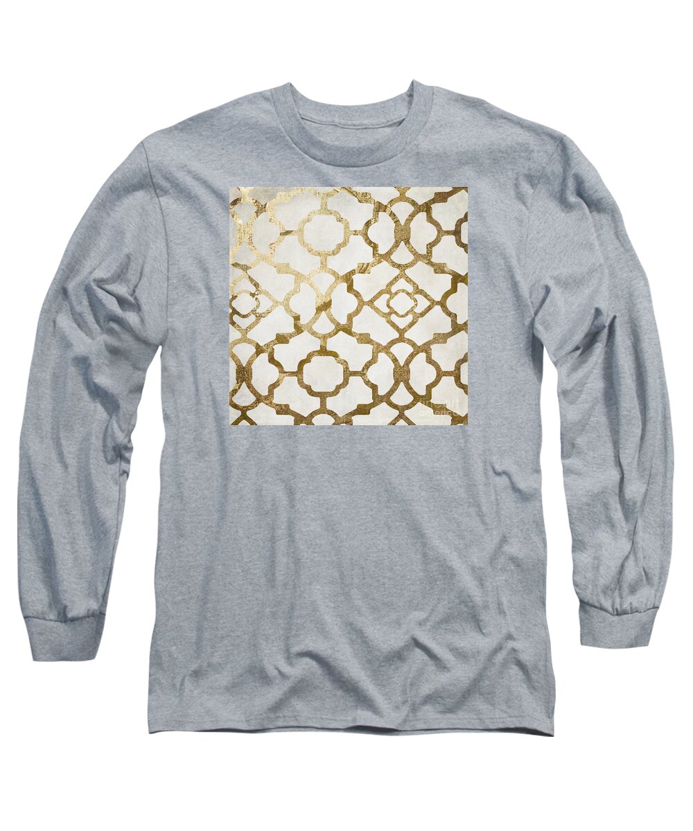 Gold Long Sleeve T-Shirt featuring the painting Moroccan Gold I by Mindy Sommers
