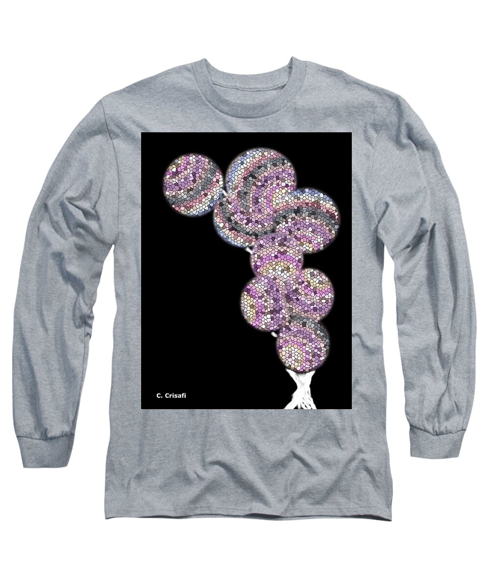 Tree Long Sleeve T-Shirt featuring the digital art Mosaic Tree #2 by Carol Crisafi