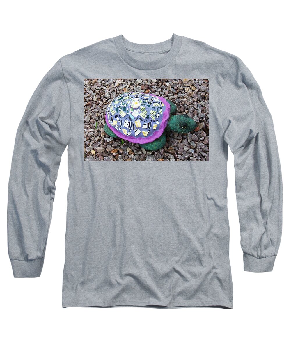 Mosaic Long Sleeve T-Shirt featuring the ceramic art Mosaic Turtle by Jamie Frier