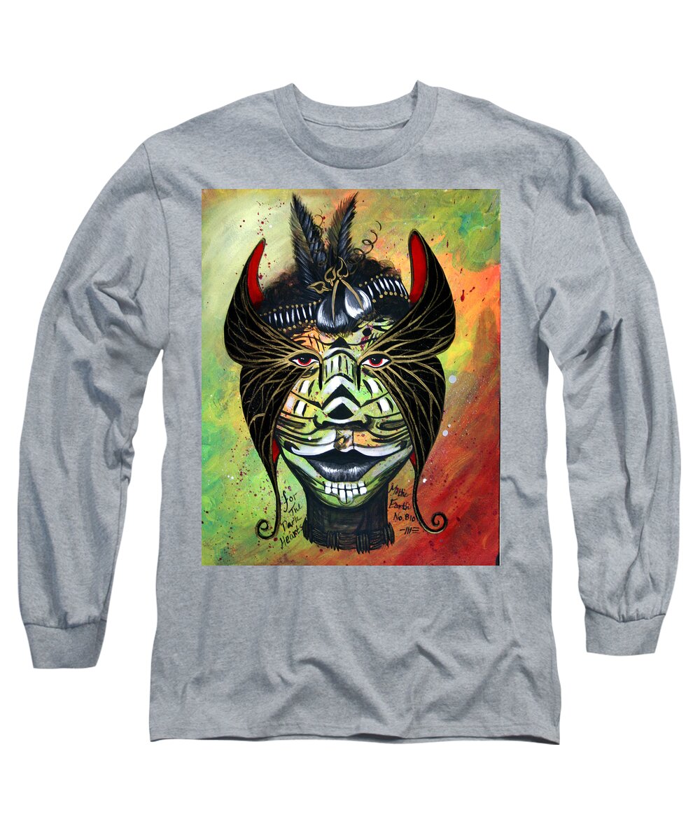 Eyes Long Sleeve T-Shirt featuring the painting Mother Earth 810 by M E