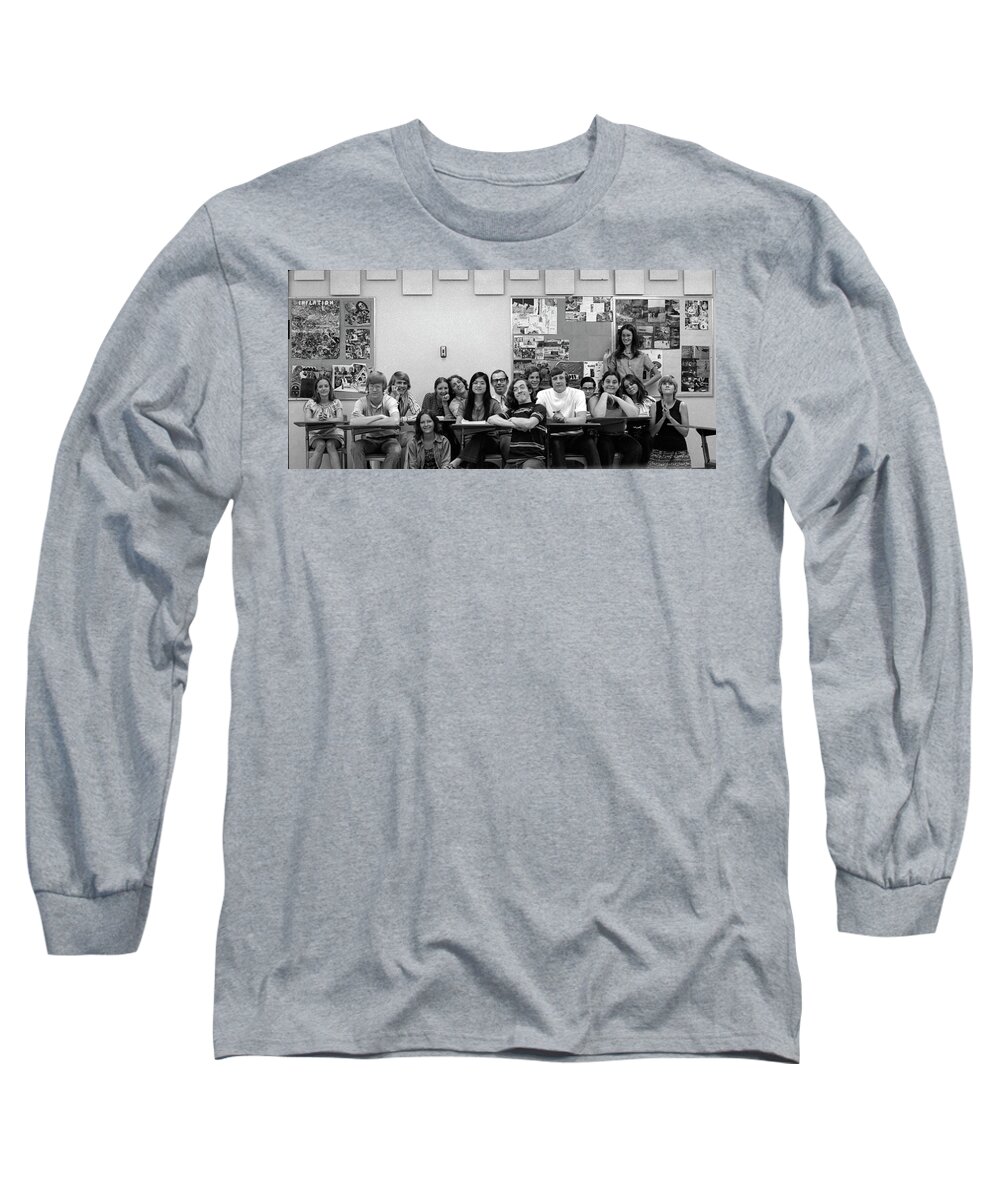  Long Sleeve T-Shirt featuring the photograph Mr Clay's AP English Class - Cropped by Jeremy Butler
