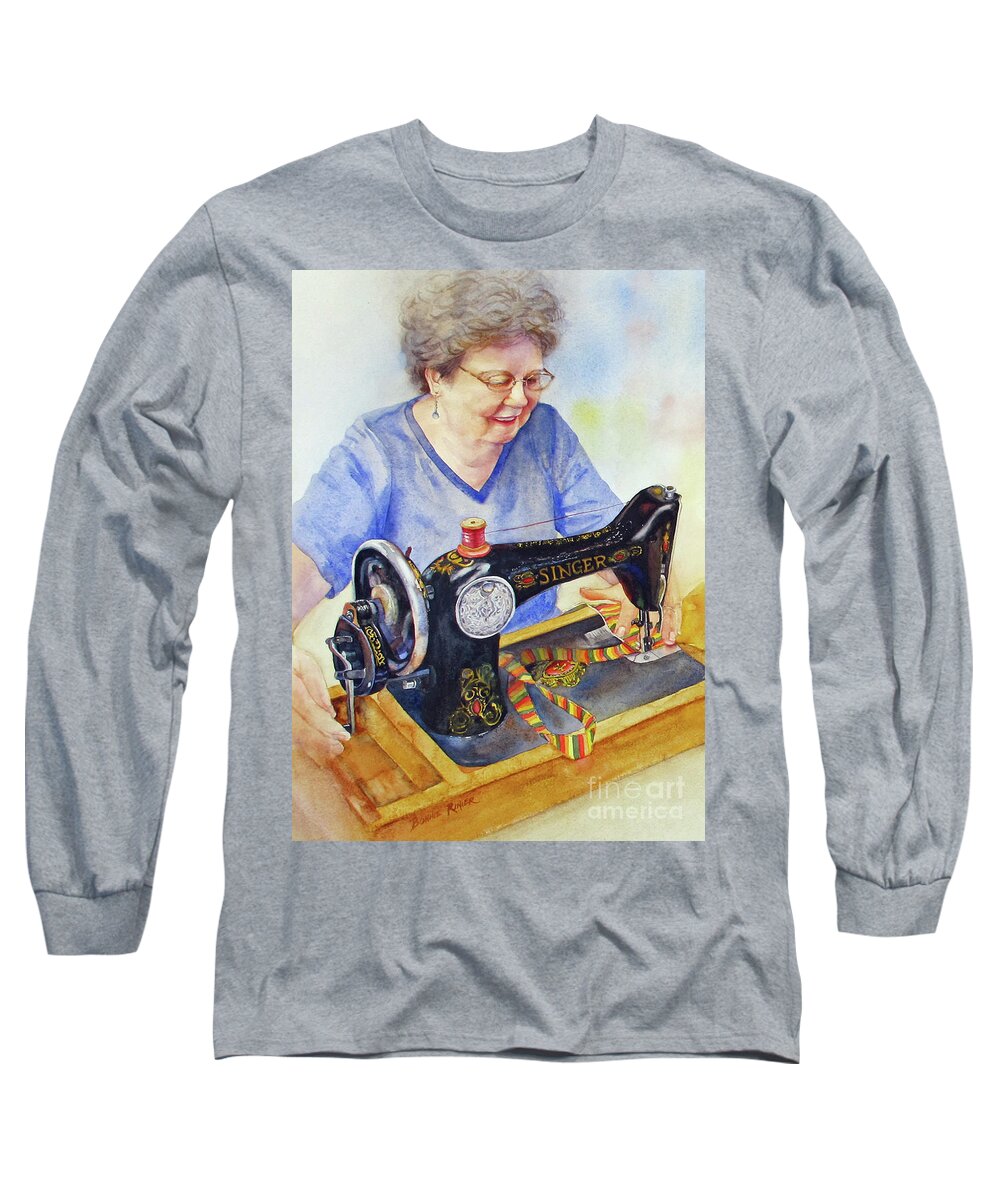 Sister Long Sleeve T-Shirt featuring the painting My Sister's Joy by Bonnie Rinier