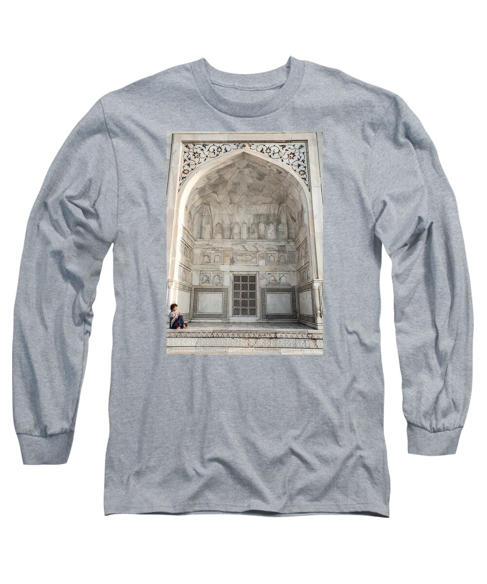 Agra Long Sleeve T-Shirt featuring the photograph Namaste by Art Atkins