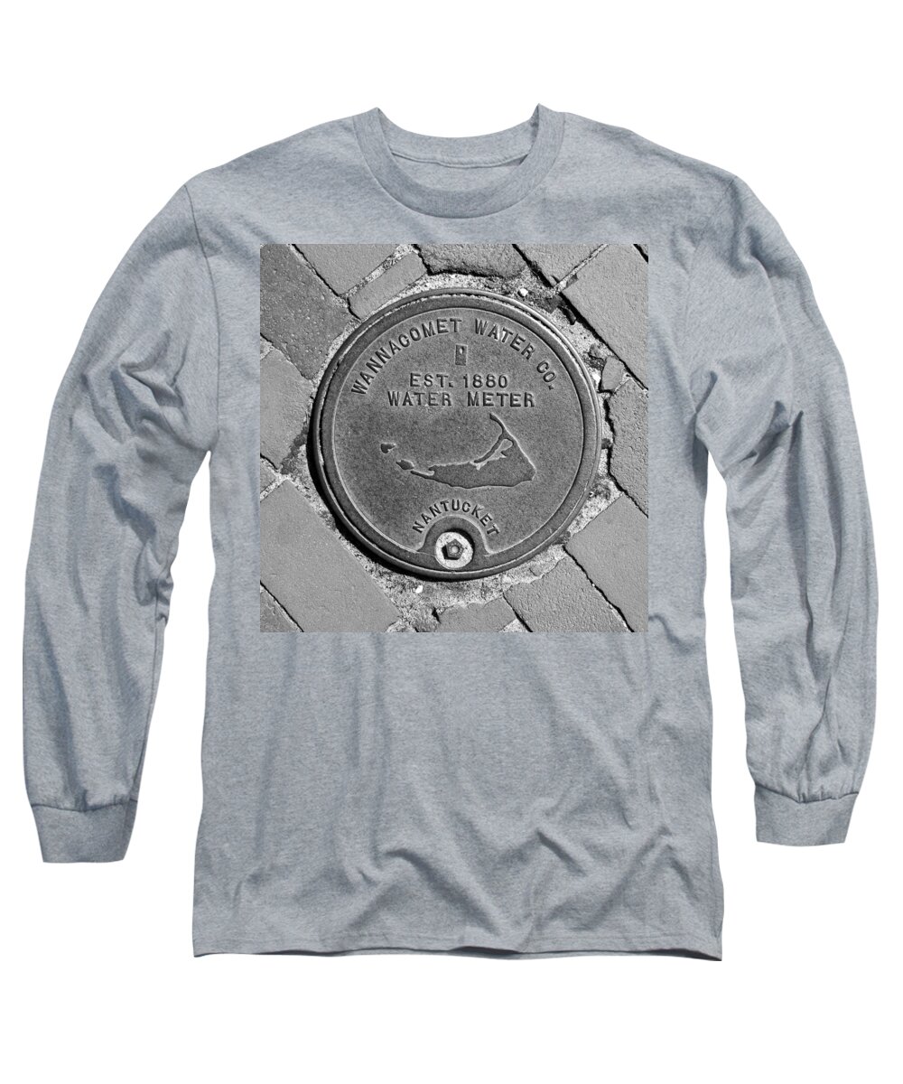 Nantucket Long Sleeve T-Shirt featuring the photograph Nantucket Water Meter Cover by Charles Harden