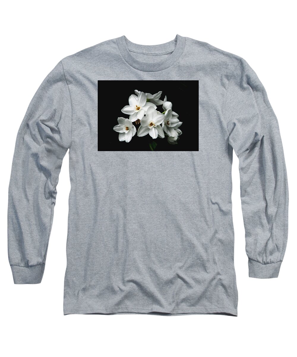 Narcissus Long Sleeve T-Shirt featuring the photograph Narcissus The Breath Of Spring by Angela Davies