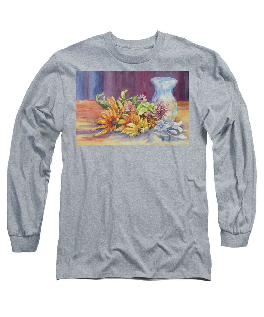 Flowers Long Sleeve T-Shirt featuring the painting Nature's Arrangement by Barbara Parisien