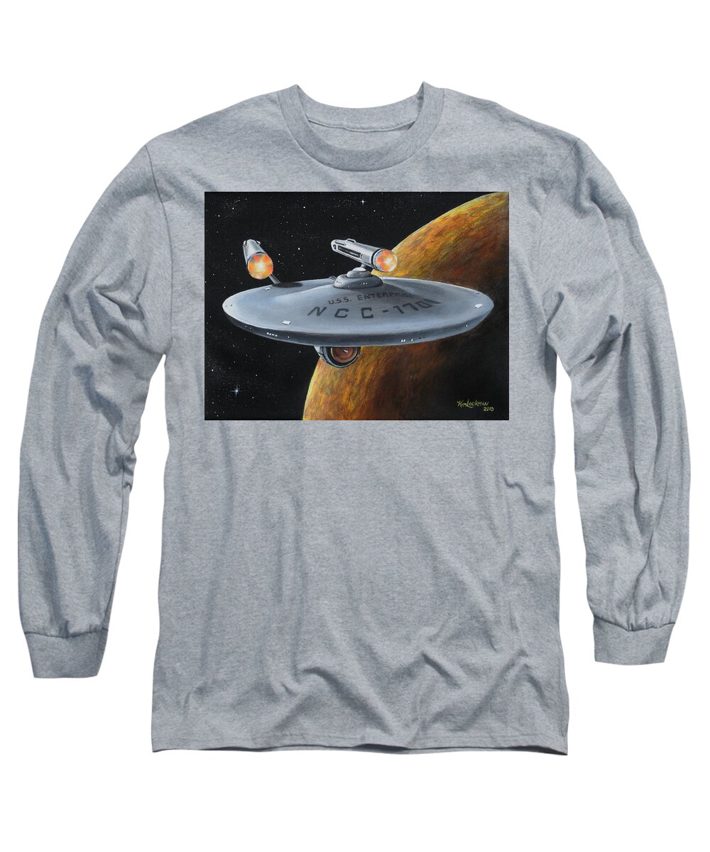 Star Trek Long Sleeve T-Shirt featuring the painting Ncc-1701 by Kim Lockman