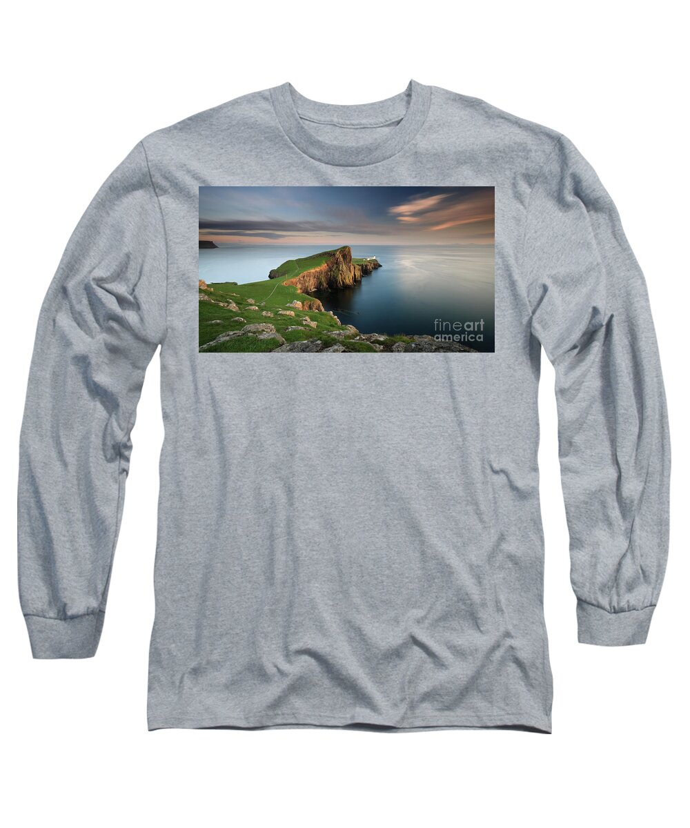 Neist Point Long Sleeve T-Shirt featuring the photograph Neist Point at Sunset by Maria Gaellman