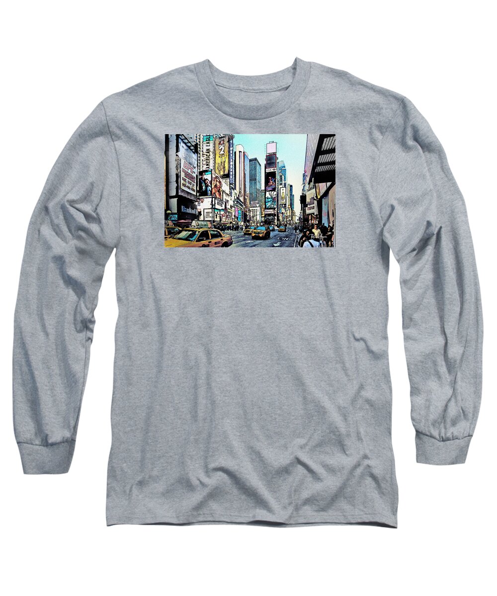 New York Long Sleeve T-Shirt featuring the photograph New York Times Square by Russ Harris