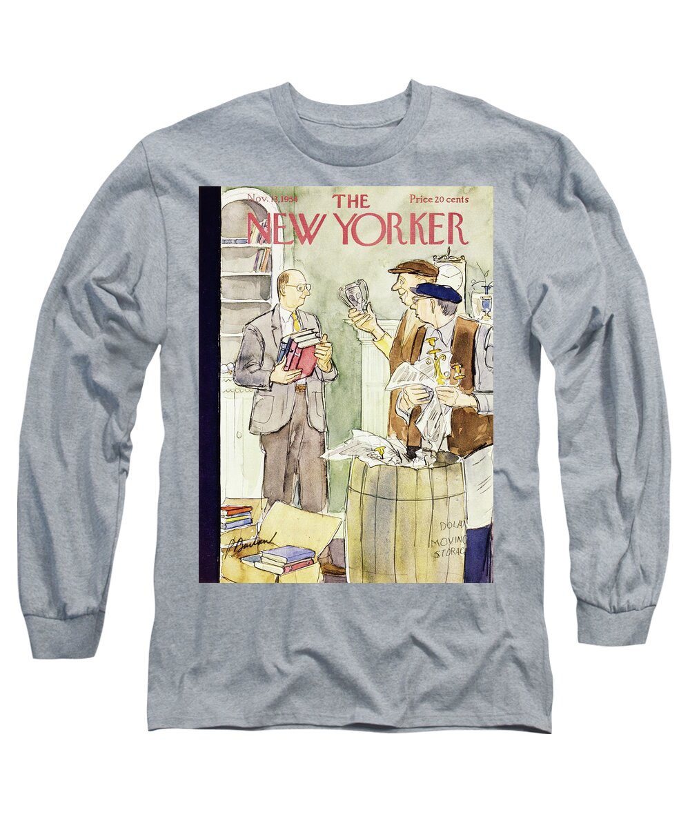 Movers Long Sleeve T-Shirt featuring the painting New Yorker November 13 1954 by Perry Barlow