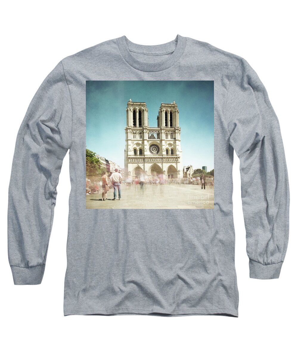 1x1 Long Sleeve T-Shirt featuring the photograph Notre Dame by Hannes Cmarits