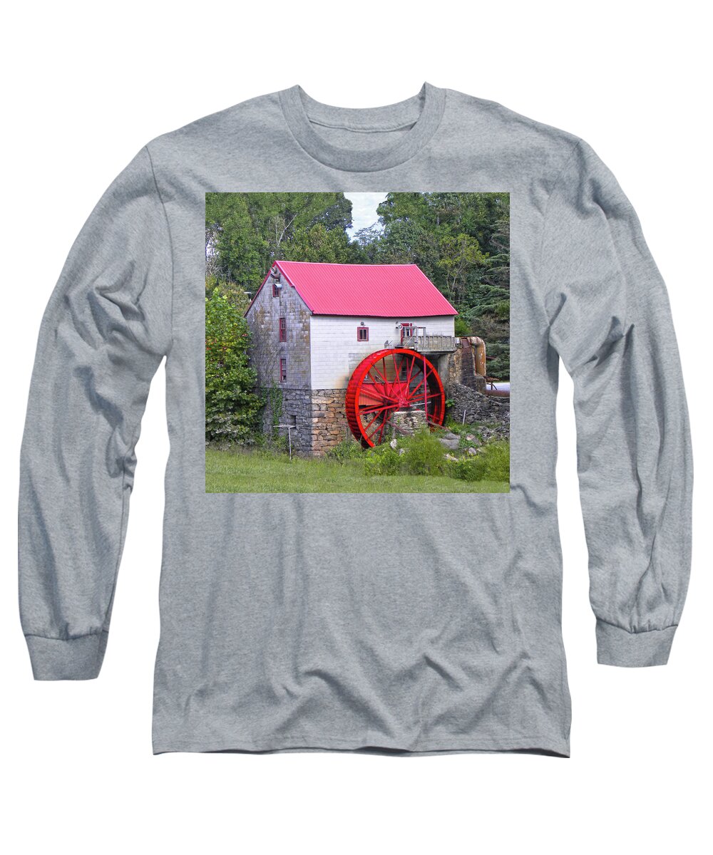 Old Mill Of Guilford Long Sleeve T-Shirt featuring the photograph Old Mill of Guilford Squared by Sandi OReilly