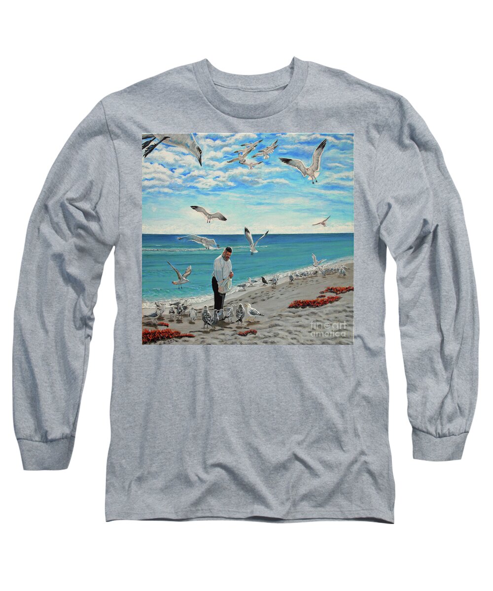 Miami Beach Long Sleeve T-Shirt featuring the painting On The Sabbath by George I Perez