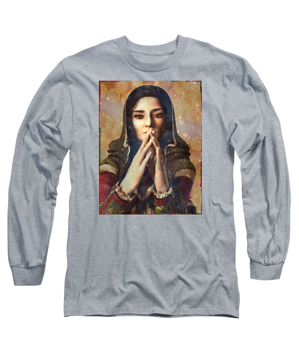 Our Lady Of Guadalupe Long Sleeve T-Shirt featuring the painting Our Lady of Guadalupe by Suzanne Silvir