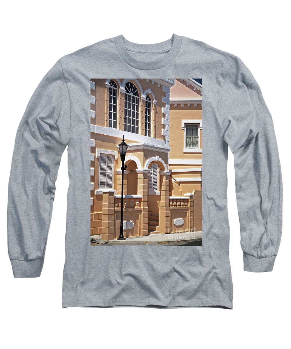 Bermuda Long Sleeve T-Shirt featuring the photograph Pastel Lightpost by Kathy Strauss