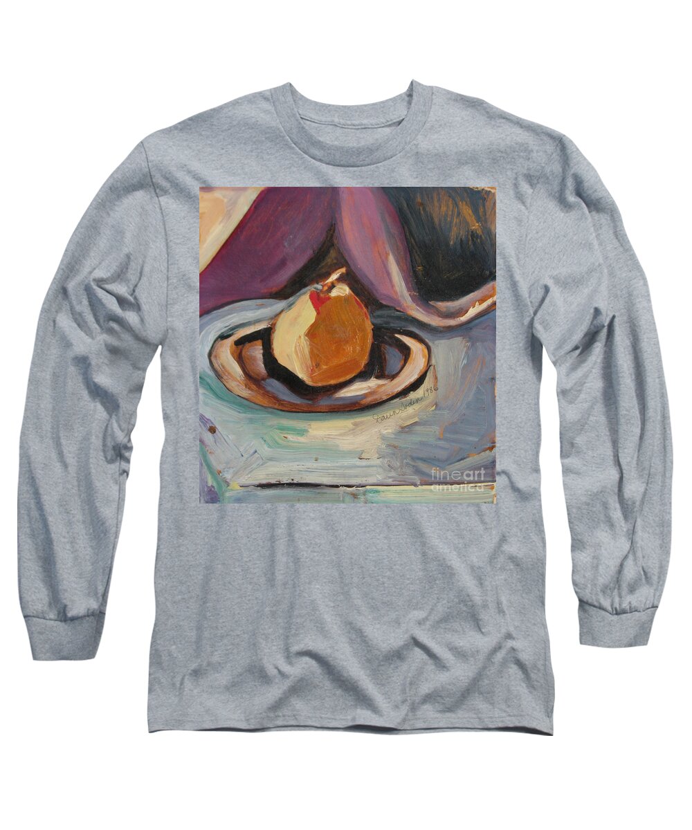 Oil Painting Long Sleeve T-Shirt featuring the painting Pear by Daun Soden-Greene