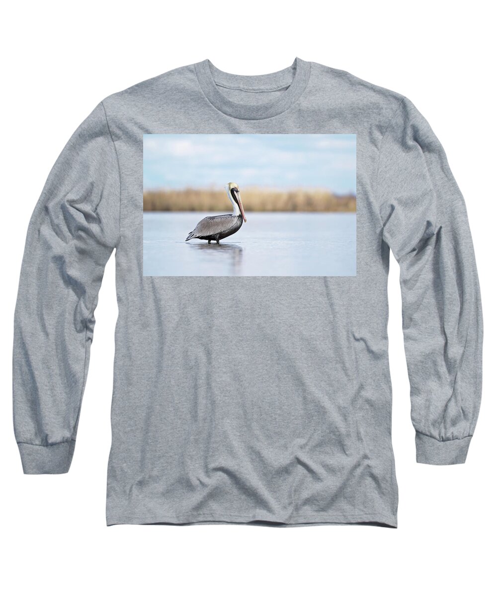 Pelican Long Sleeve T-Shirt featuring the photograph Pelican in Paradise by Eilish Palmer