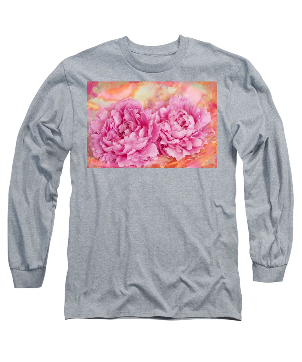 Pink Peony Long Sleeve T-Shirt featuring the photograph Peony Fiesta by Jill Love