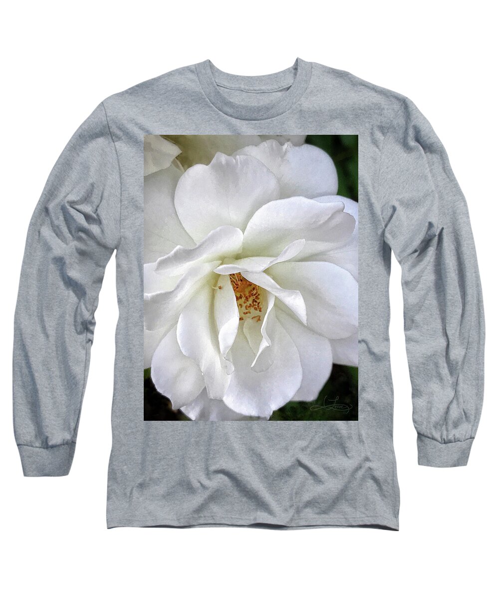 White Rose Long Sleeve T-Shirt featuring the photograph Petal Envy by Jill Love