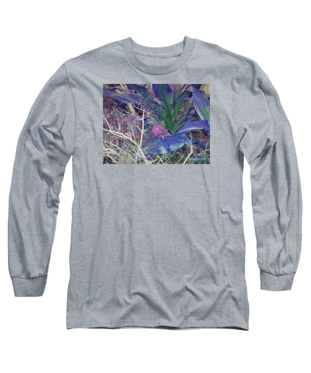 Pink Long Sleeve T-Shirt featuring the photograph Pink Blue Nature Design by Deborah Ferree
