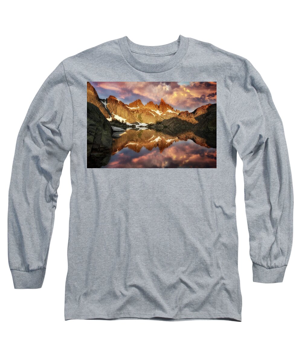 Sunrise Long Sleeve T-Shirt featuring the photograph Pink Reflections by Nicki Frates