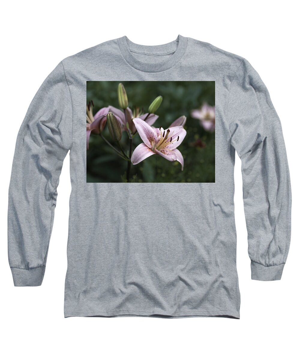 Flower Long Sleeve T-Shirt featuring the photograph Pink Tiger Lily by Jason Moynihan