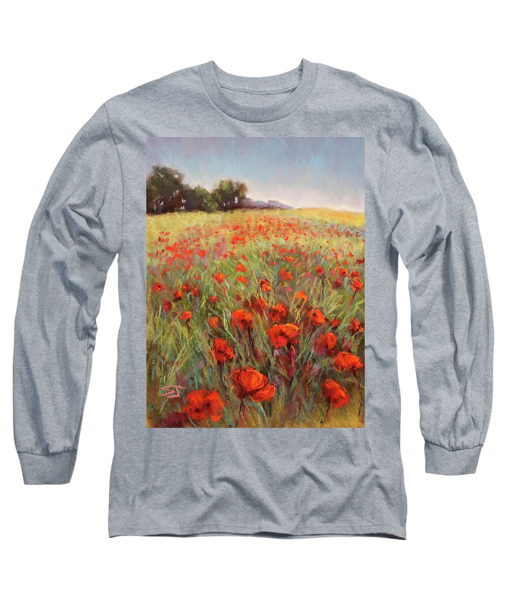 Poppy Long Sleeve T-Shirt featuring the painting Poppy Dance by Susan Jenkins