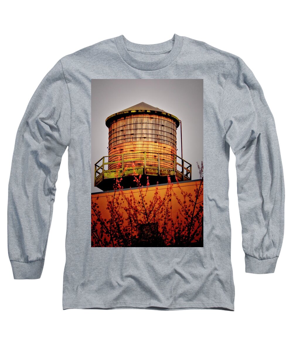 Water Tower Long Sleeve T-Shirt featuring the photograph Portland Water Tower III by Albert Seger