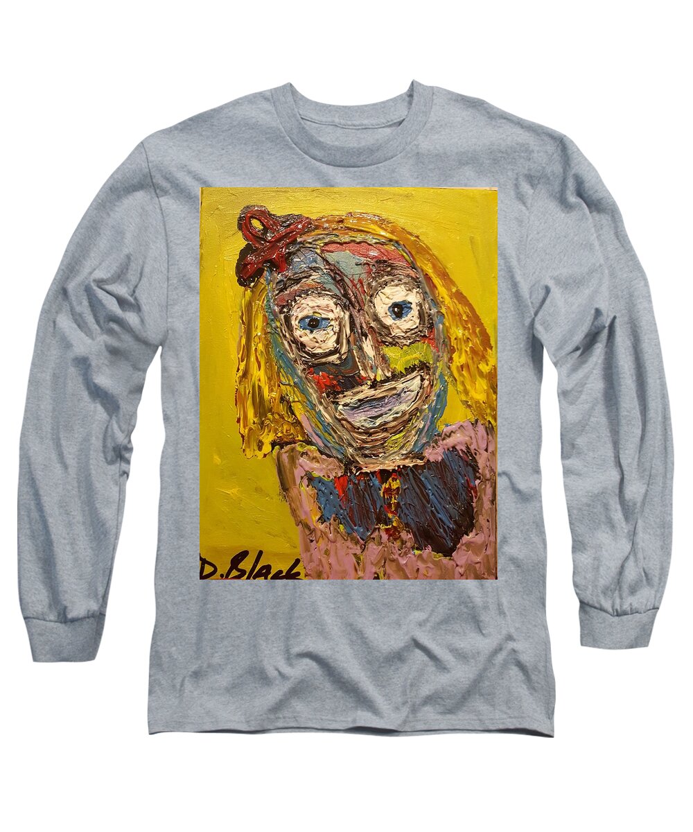 W Multicultural Nfprsa Product Review Reviews Marco Social Media Technology Websites \\in-d�lj\\ Darrell Black Definism Artwork Long Sleeve T-Shirt featuring the mixed media Portrait of Finja by Darrell Black