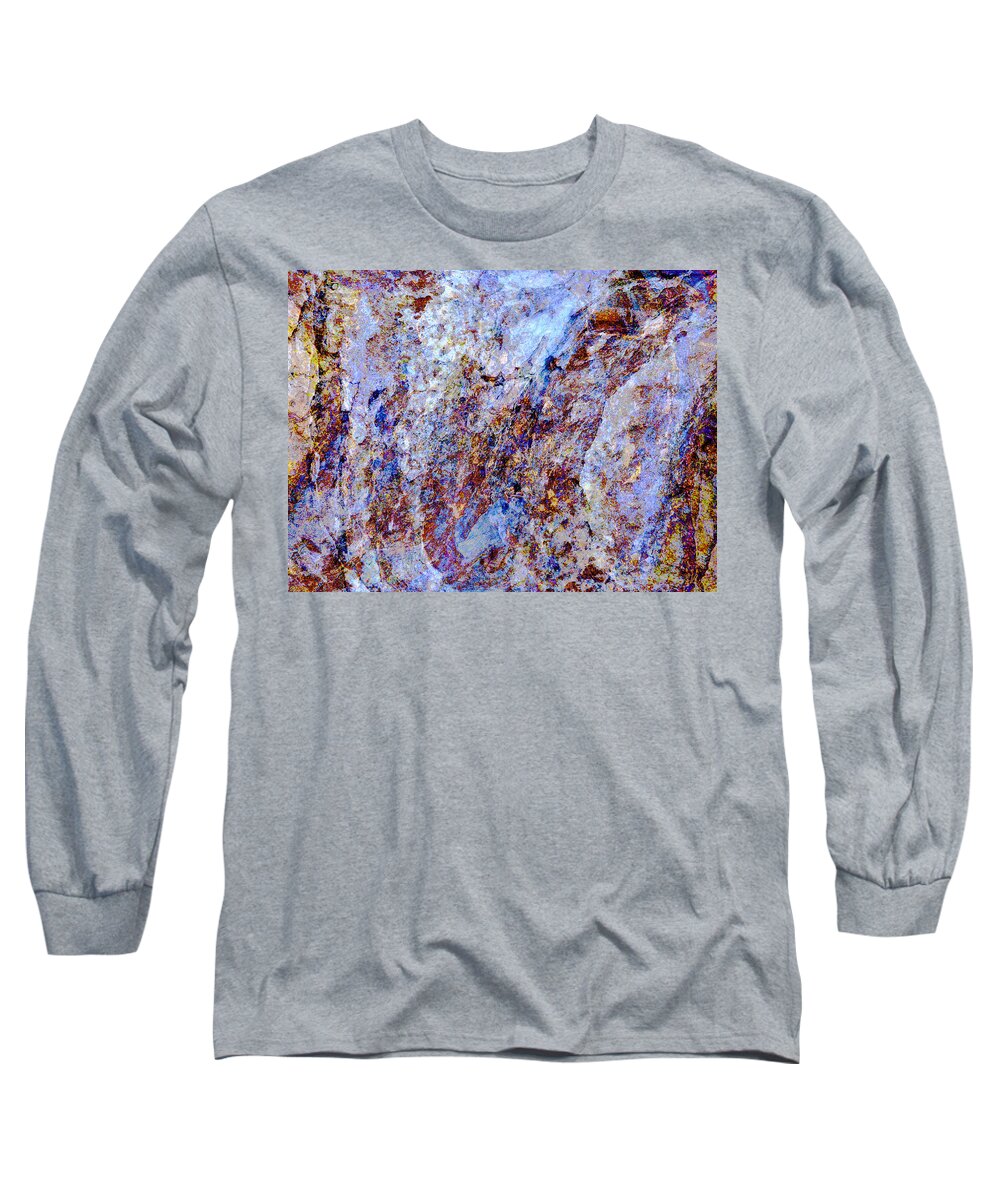 Lichen Long Sleeve T-Shirt featuring the photograph Powder Blue Rock by Stephanie Grant